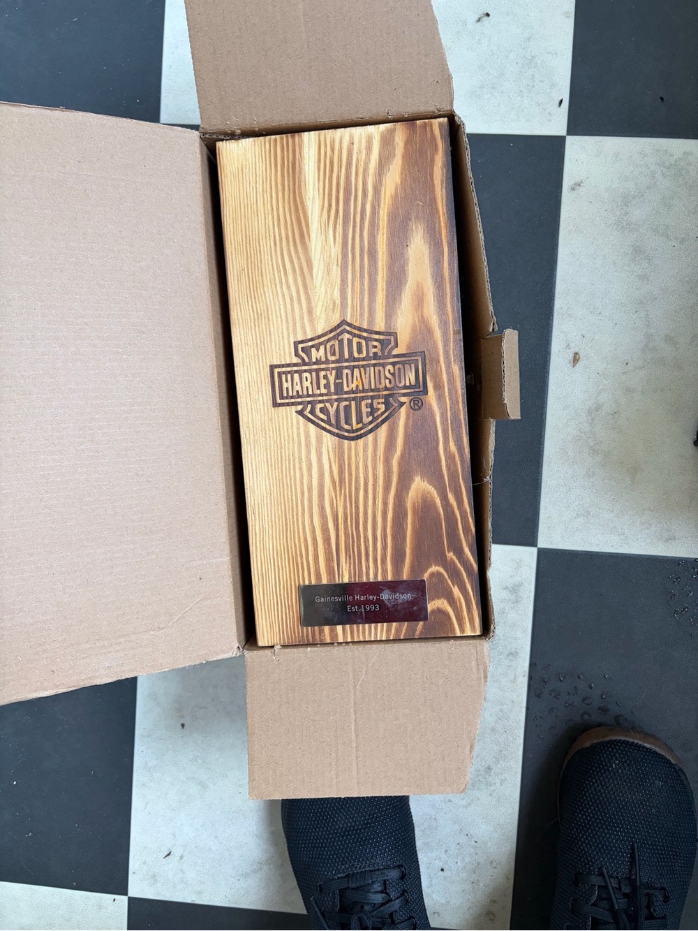 Harley-Davidson Wood Logo Box - Burnt Brown